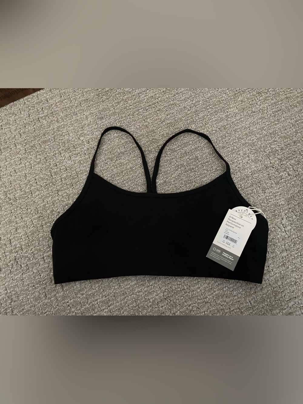 Vuori Black Seamless Light-Support Bralette